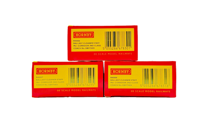 HORNBY OO GAUGE - R40006/R40007/R40008 - BALLAST CLEANER STAFF COACHES X 3