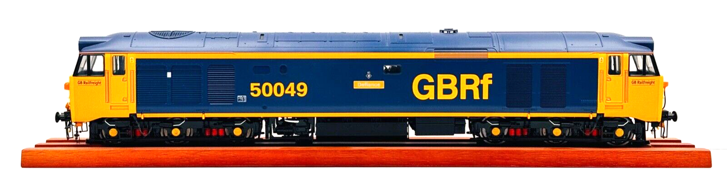 HELJAN O GAUGE - 4028 - CLASS 50 DIESEL 50049 GBRF RAILFREIGHT 'DEFIANCE' BOXED