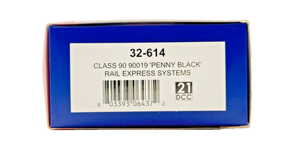 BACHMANN 00 GAUGE - 32-614 - CLASS 90 ELECTRIC 90019 RAIL EXPRESS PENNY BLACK