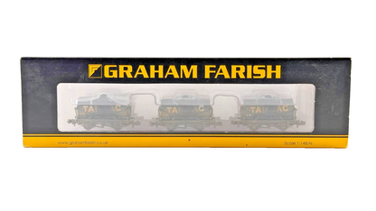 GRAHAM FARISH N GAUGE - 373-665 - SET OF 14T TANK WAGONS TARMAC (WEATHERED)