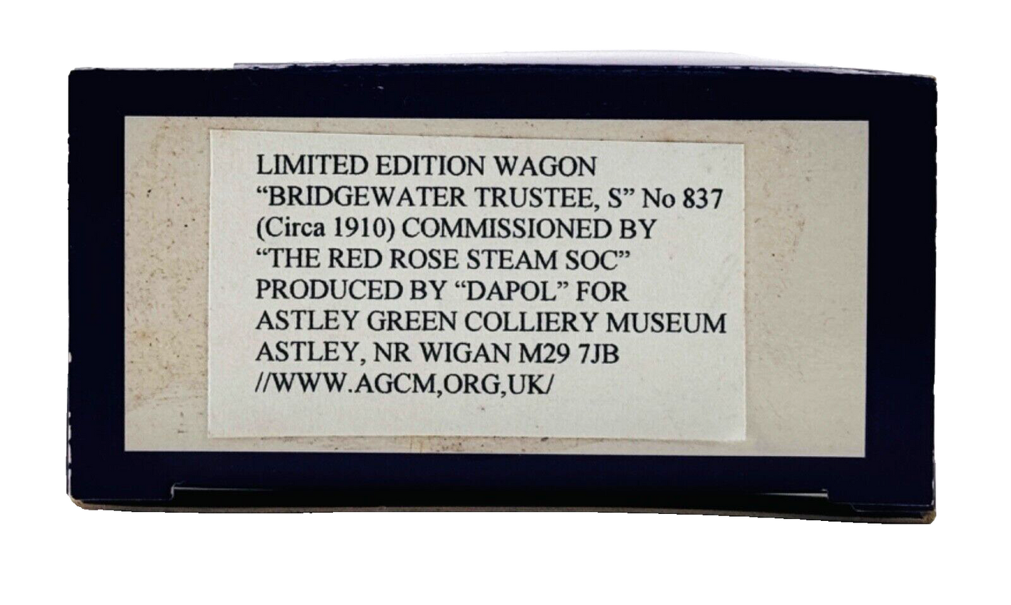 DAPOL 00 GAUGE - BRIDGEWATER TRUSTEES OF WORSLEY WAGON NO.837 (LIMITED EDITION)