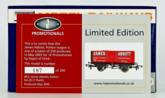 DAPOL 00 GAUGE - JAMES ABBOTT COAL & COKE MERCHANT NO.20 (1E LIMITED EDITION)
