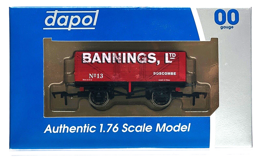 DAPOL 00 GAUGE - BANNINGS LTD BOSCOMBE PLANK WAGON NO.13 (WESSEX WAGONS)