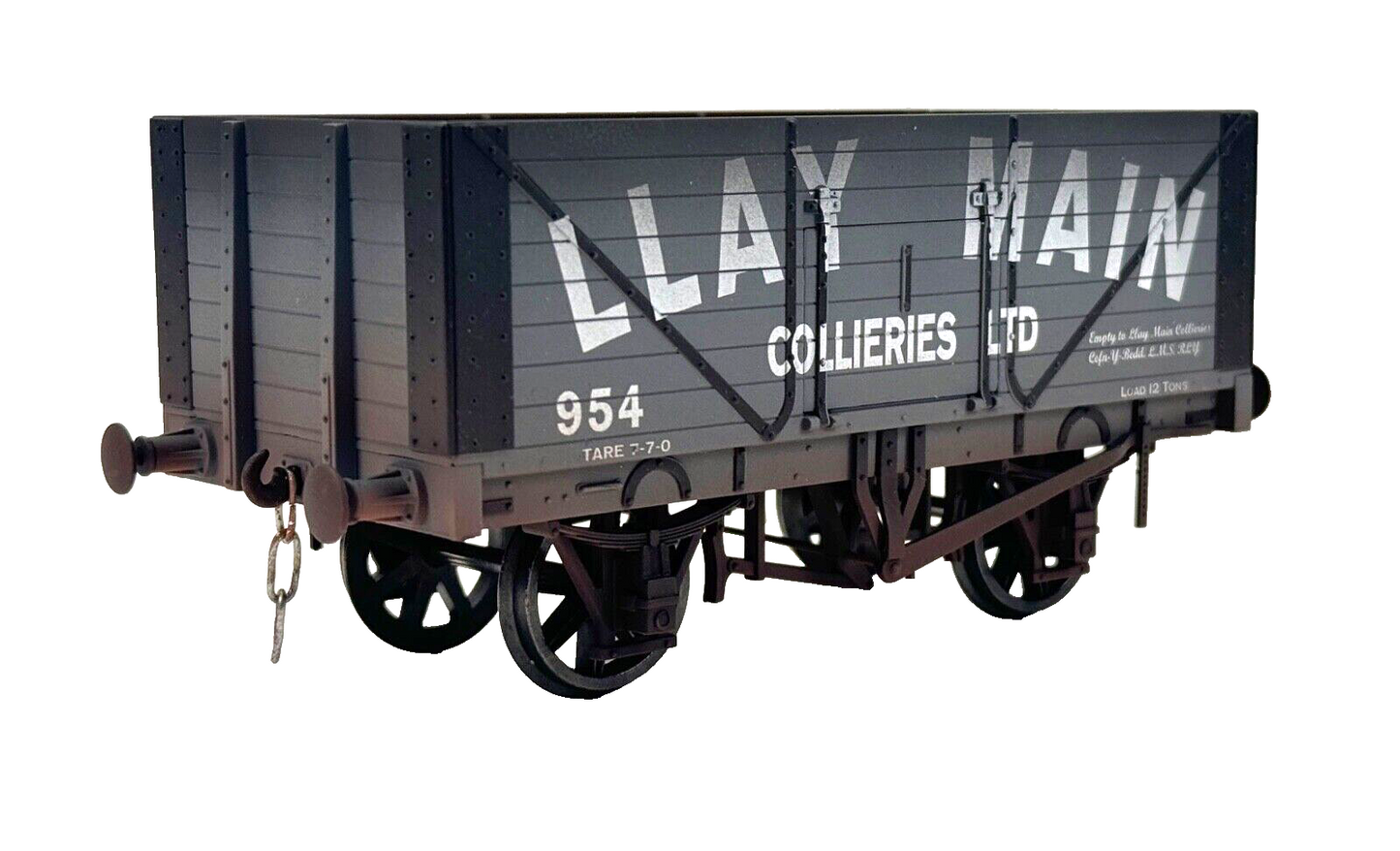 DAPOL O GAUGE - 7F-080-020W - 8 PLANK OPEN WAGON LLAY MAIN COLLIERIES - BOXED