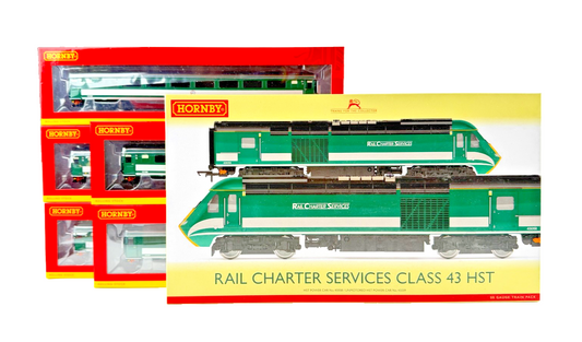 HORNBY OO GAUGE - R30204 - RAIL CHARTER SERVICES CLASS 43 HST PACK & 5 COACHES