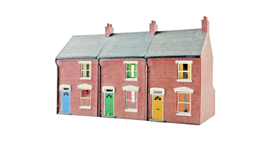 HORNBY OO GAUGE SKALEDALE - R8621 - ROW OF 3 MID TERRACED HOUSES - UNBOXED