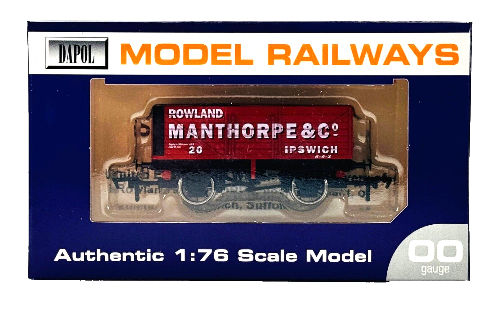 DAPOL 00 GAUGE - ROWLAND MANTHORPE OF IPSWICH PLANK WAGON 20 (LIMITED EDITION)