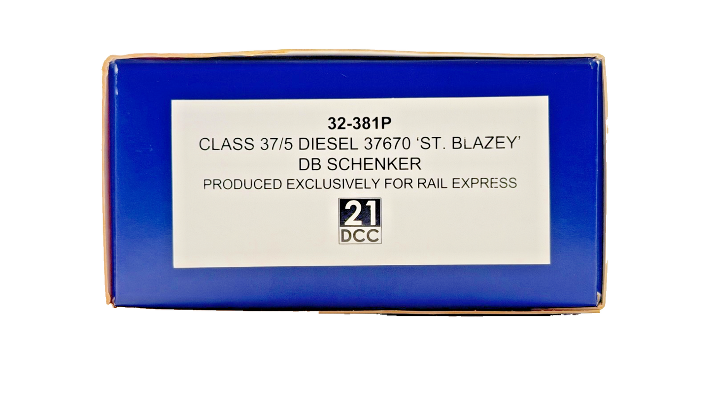 BACHMANN 00 GAUGE - 32-381P - CLASS 37/5 DIESEL 37670 ST BLAZEY DB SCHENKER