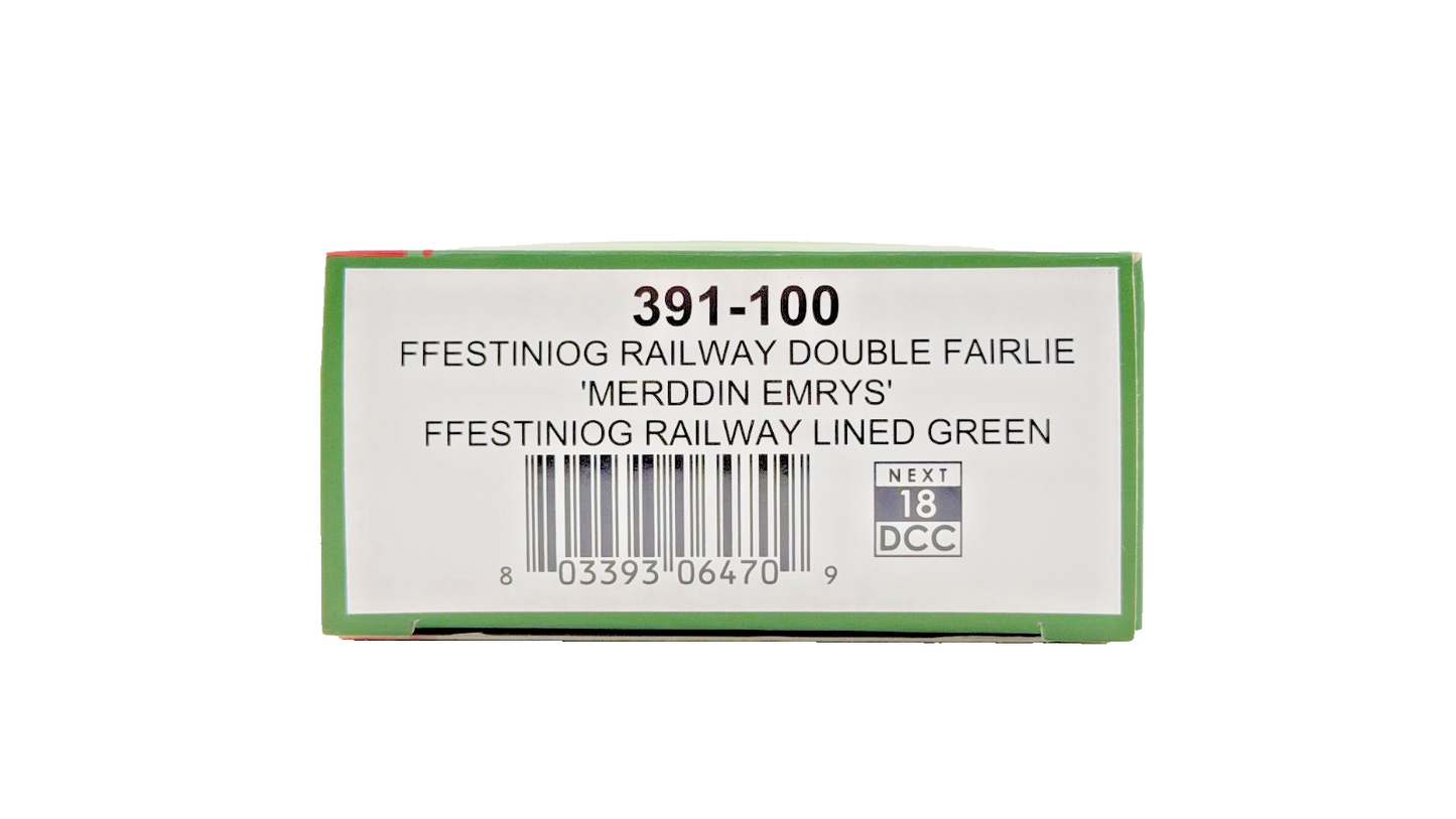 BACHMANN OO9 SCALE - 391-100 - FFESTINIOG RAILWAY DOUBLE FAIRLIE MERDDIN EMRYS