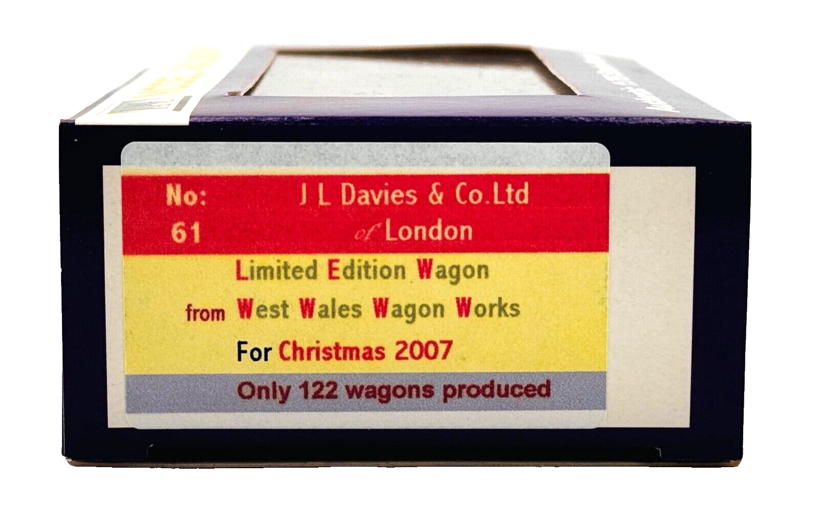 DAPOL 00 GAUGE - J.L DAVIES & CO LONDON PLANK WAGON 125 (W) (LIMITED EDITION)