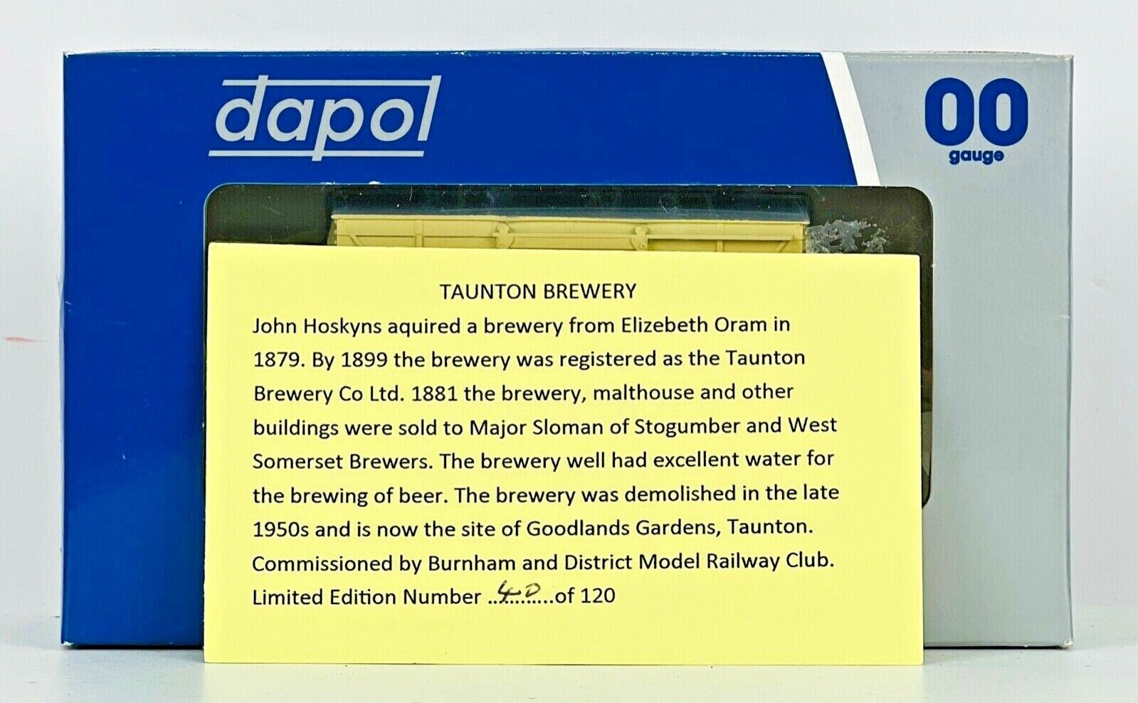 DAPOL 00 GAUGE - 'TAUNTON BREWERY' 'THE BEST BEER' (BURNHAM DMRC LTD EDITION) 