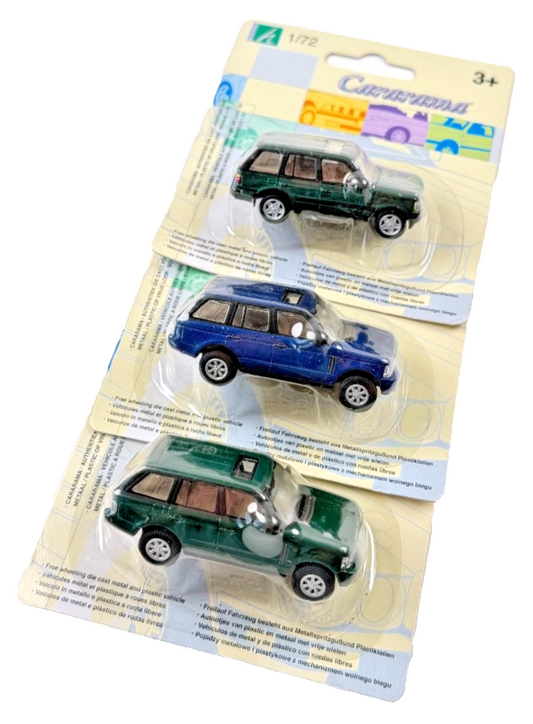 CARARAMA 1/72 SCALE - LAND ROVER RANGE ROVER SUV VEHICLES X 3 ASSORTED - SEALED