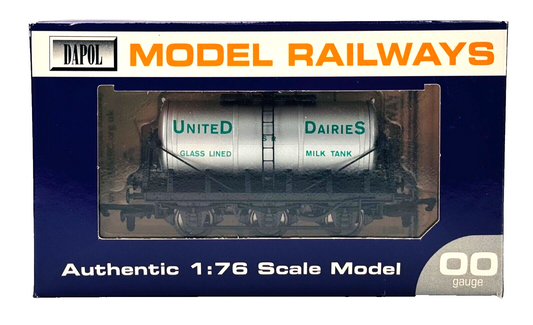 DAPOL 00 GAUGE - UNITED DAIRIES GLASS LINED MILK TANK SILVER (LIMITED EDITION)