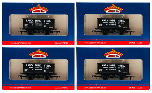 BACHMANN 00 GAUGE - 37-280 - 27T STEEL TIPPLER WAGON 'LANCASHIRE STEEL' X 4