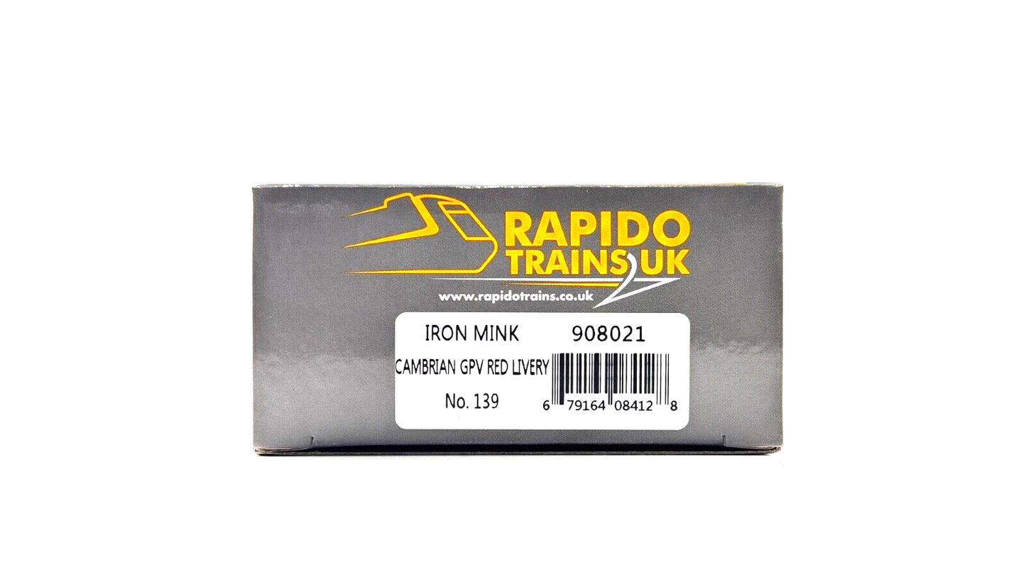 RAPIDO 00 GAUGE - 908021 - IRON MINK CAMBRIAN GPV RED LIVERY NO.139 - BOXED