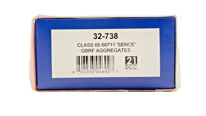 BACHMANN 00 GAUGE - 32-738 - CLASS 66 DIESEL 66711 'SENCE' GBRF AGGREGATES BOXED