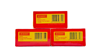 HORNBY OO GAUGE - R4633A/R4634B/R4634C - BR BLUE GREY INTERCITY MK3 COACHES X 3