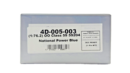 DAPOL OO GAUGE - 4D-005-003 - CLASS 59 DIESEL 59204 NATIONAL POWER BLUE BOXED