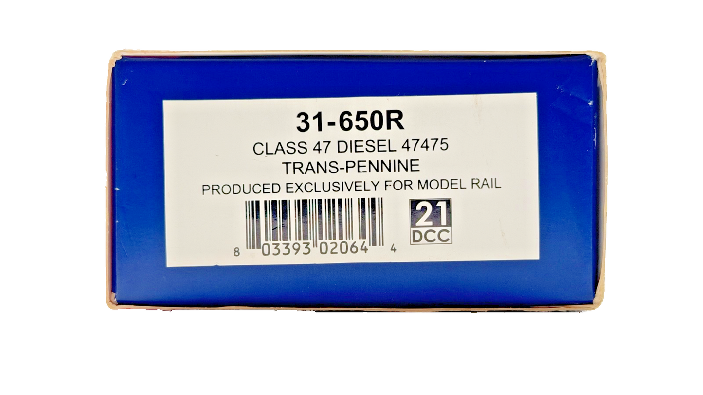 BACHMANN 00 GAUGE - 31-650R - CLASS 47 DIESEL 47475 TRANS-PENNINE FOR MODEL RAIL