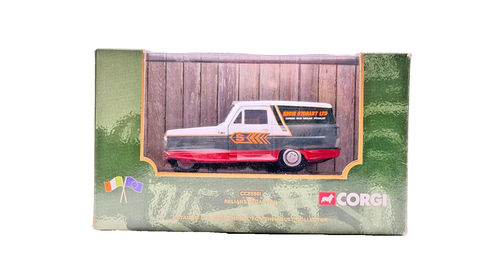 CORGI 1:36 SCALE - CC85801 - EDDIE STOBART LTD RELIANT REGAL VAN BOXED