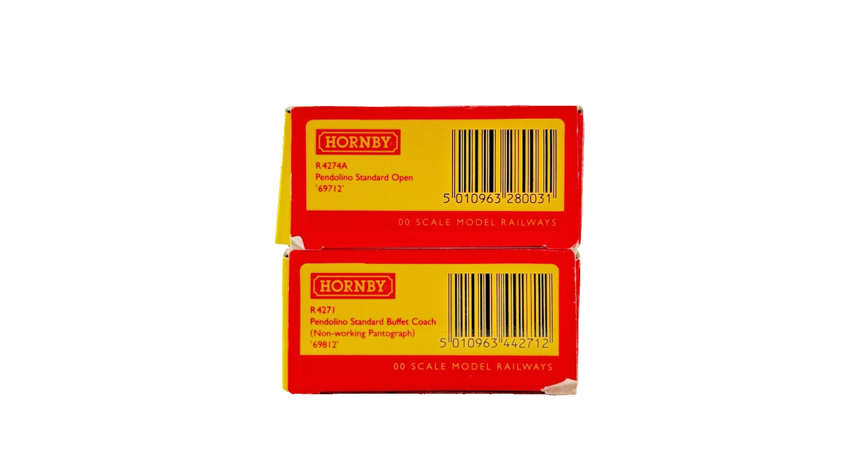 HORNBY OO GAUGE - R4271/R4274A - RAKE OF 2 VIRGIN TRAINS PENDOLINO COACHES BOXED