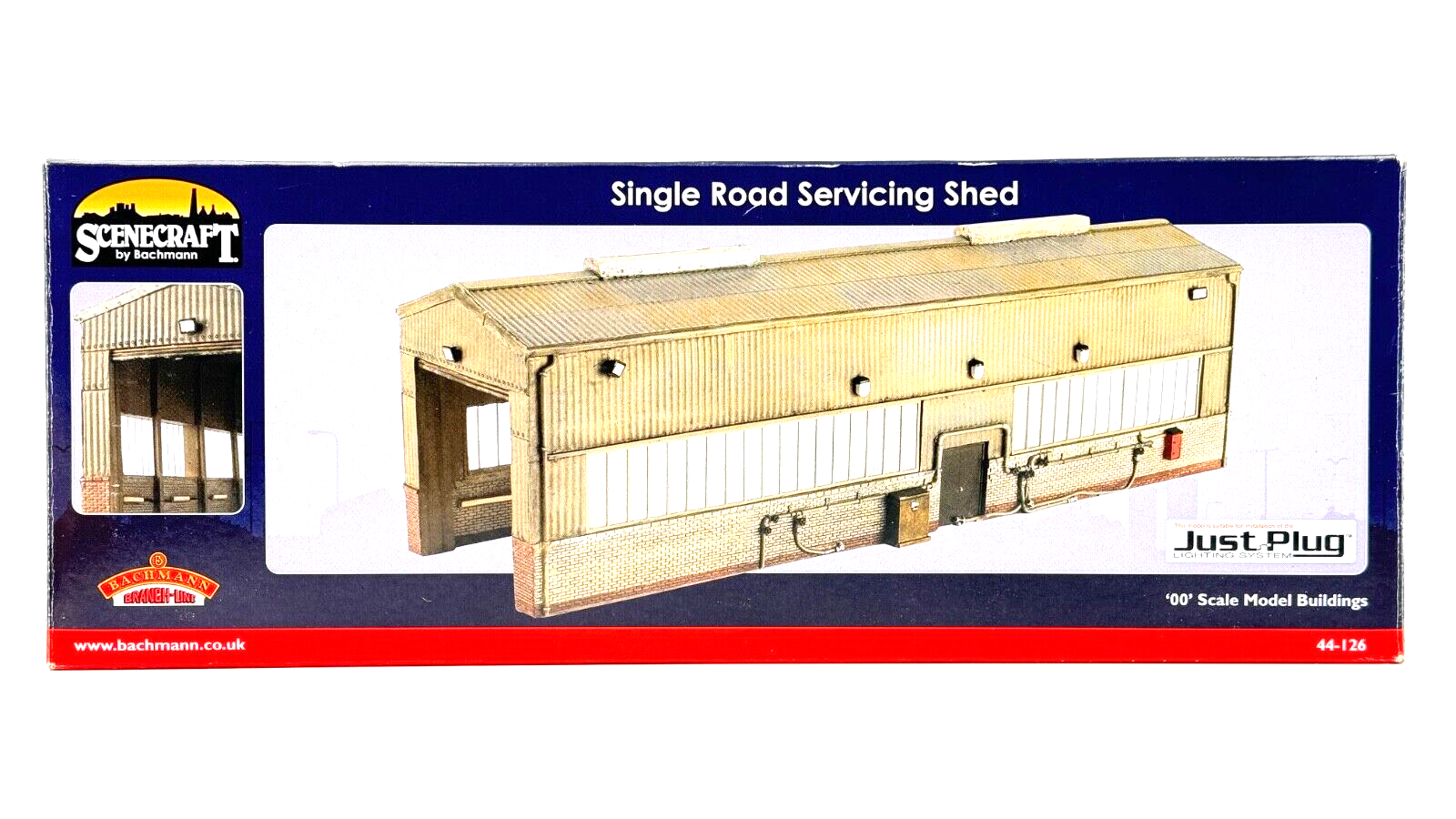 BACHMANN 00 GAUGE SCENECRAFT - 44-126 - SINGLE ROAD SERVICING SHED - BOXED