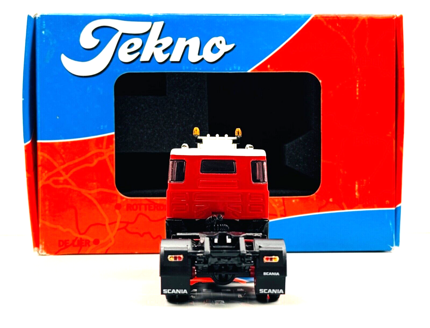 TEKNO 1/50 SCALE - 62837 - SCANIA 140 4X2 TRACTOR CAB UNIT TBP 1000A RED - BOXED