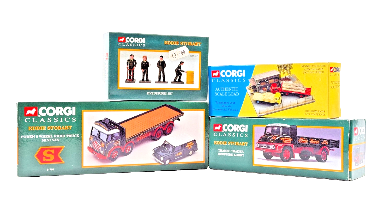 CORGI CLASSICS 1/50 - 31701/30202/STB97/31602 - EDDIE STOBART VEHICLES & LOADS