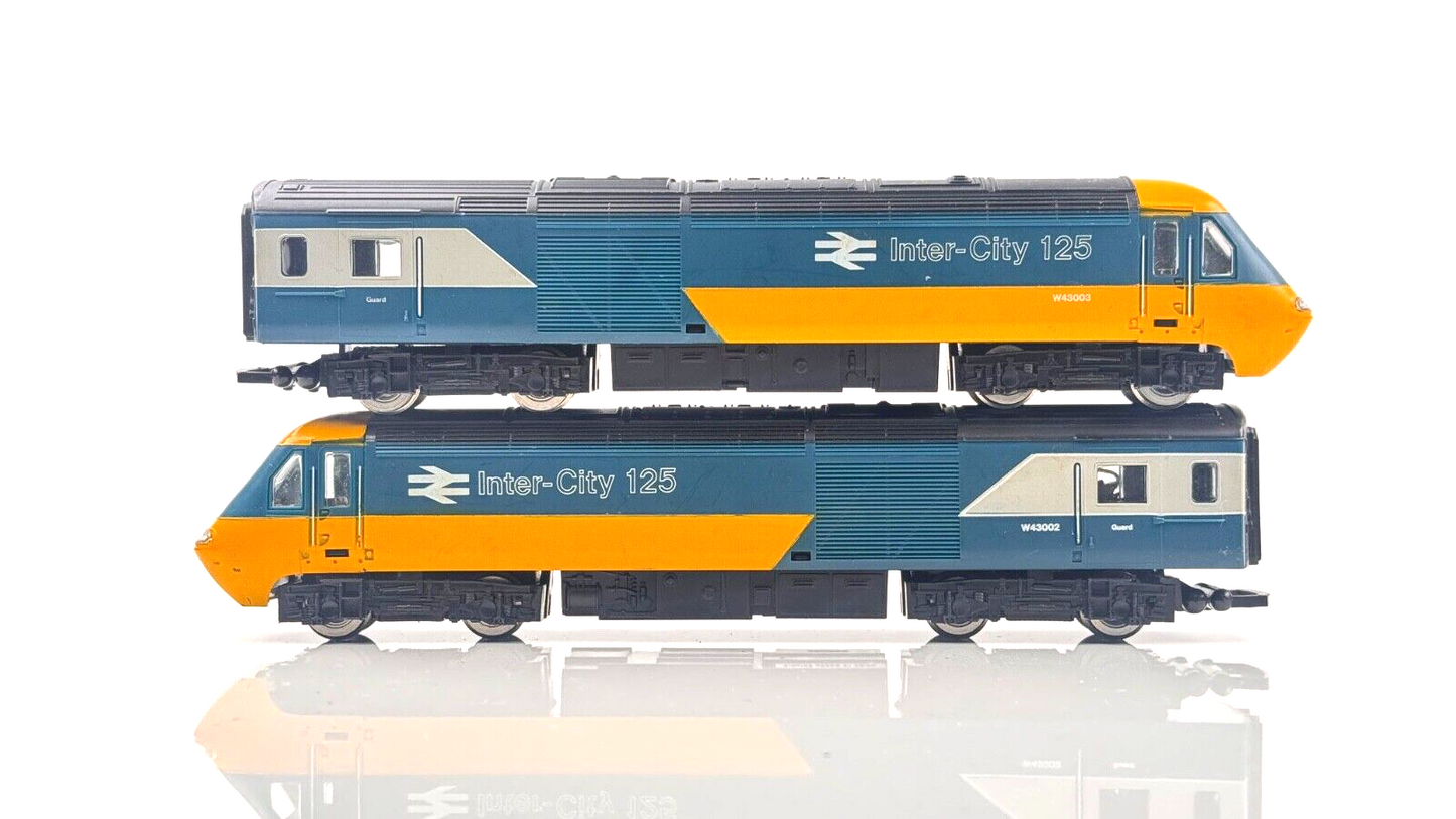 HORNBY 00 GAUGE - INTERCITY 125 HST POWER/DUMMY TWIN SET BLUE YELLOW 43002 43003