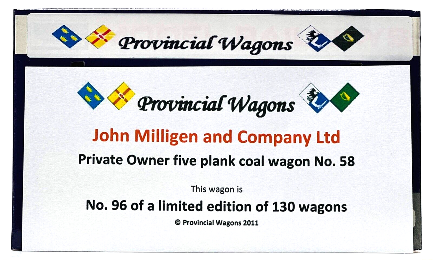 DAPOL 00 GAUGE - JOHN MILLIGEN & CO LTD 5 PLANK PRIVATE OWNER IRISH LIMITED ED