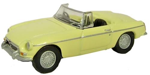 OXFORD DIECAST 1/76 SCALE - 76MGB002 - MGB ROADSTER PALE PRIMROSE - NEW