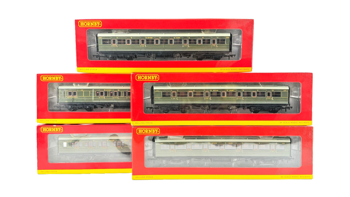 HORNBY OO GAUGE - R4299E/R4298D/R4300D/R4297D/R4299D - SR MAUNSELL COACHES X 5