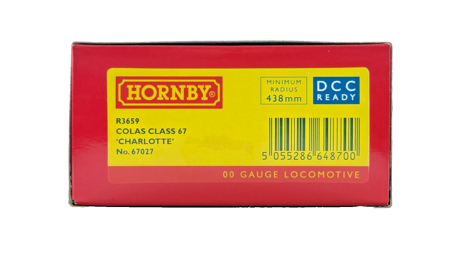 HORNBY OO GAUGE - R3659 - CLASS 67 DIESEL LOCOMOTIVE 67027 COLAS RAIL CHARLOTTE