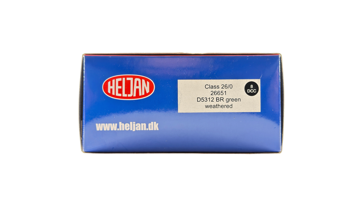 HELJAN OO GAUGE - 26651 - CLASS 26 DIESEL LOCOMOTIVE BR GREEN D5312 WEATHERED