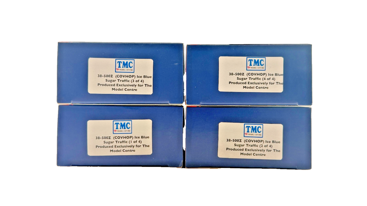 BACHMANN OO GAUGE - 38-500Z - COVHOP ICE BLUE SUGAR TRAFFIC SET OF 4 (FOR TMC)