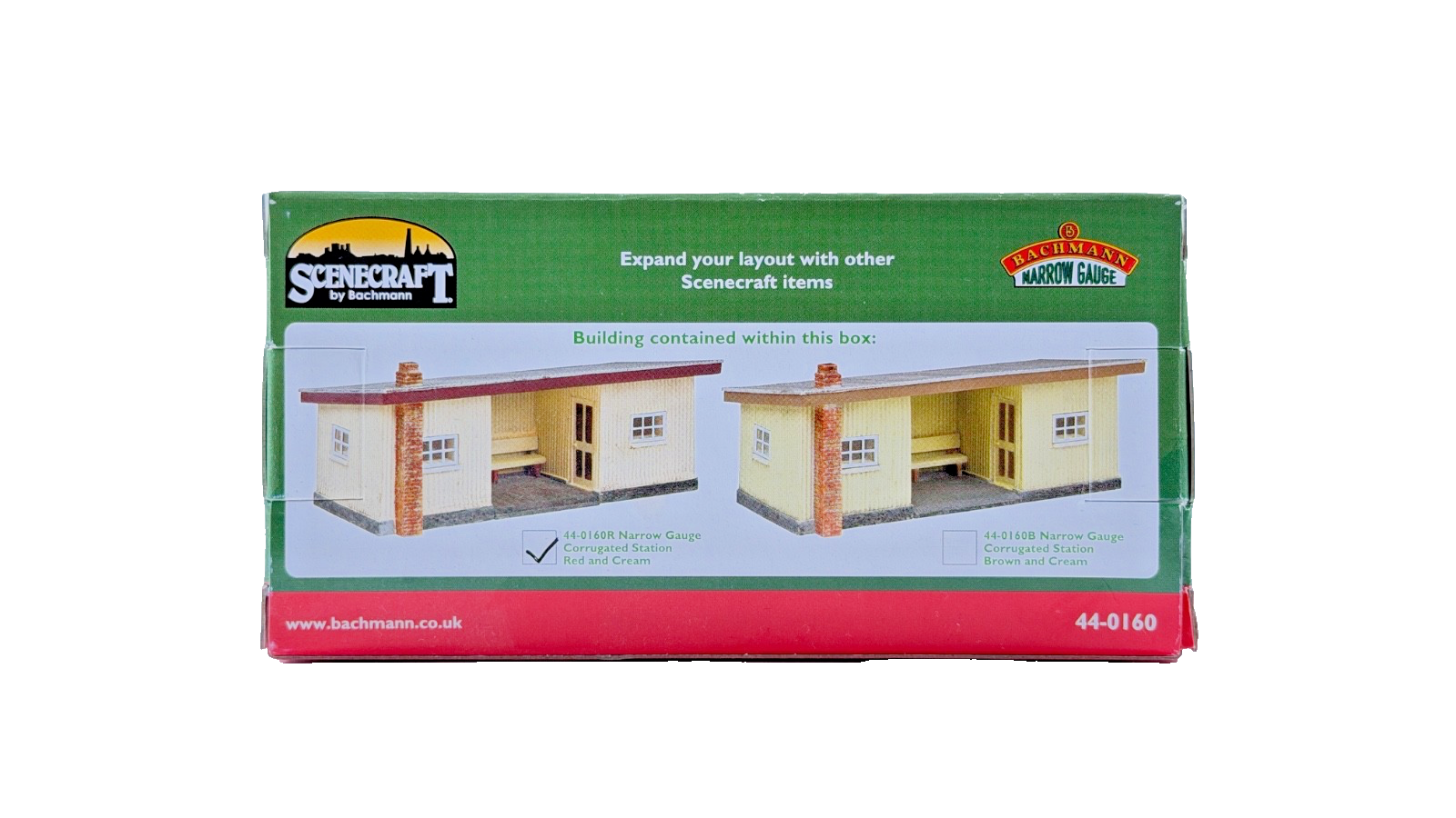 BACHMANN OO SCALE SCENECRAFT - 44-0160R - NARROW GAUGE STATION (RED & CREAM)