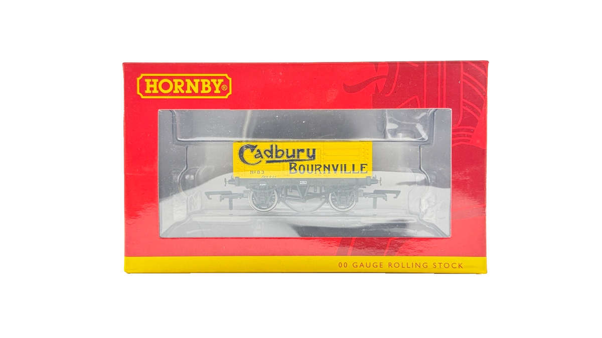 HORNBY OO GAUGE - R6902 - 6 PLANK WAGON CADBURY BOURNVILLE NO.83 BOXED