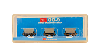 PECO OO9 SCALE - GR-331 - HUDSON RUGGA V SKIPS GREY TRIPLE WAGON PACK BOXED