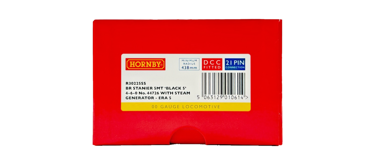 HORNBY OO GAUGE - R30225SS - BR STANIER 5MT BLACK 5 NO.44726 DCC SOUND & STEAM