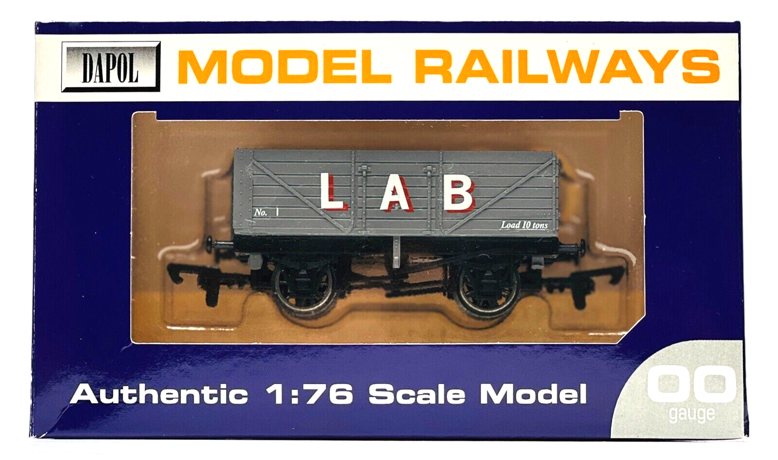 DAPOL 00 GAUGE - 'L A B' GREY 10T PLANK WAGON ROBBIES ROLLING STOCK (LTD ED)