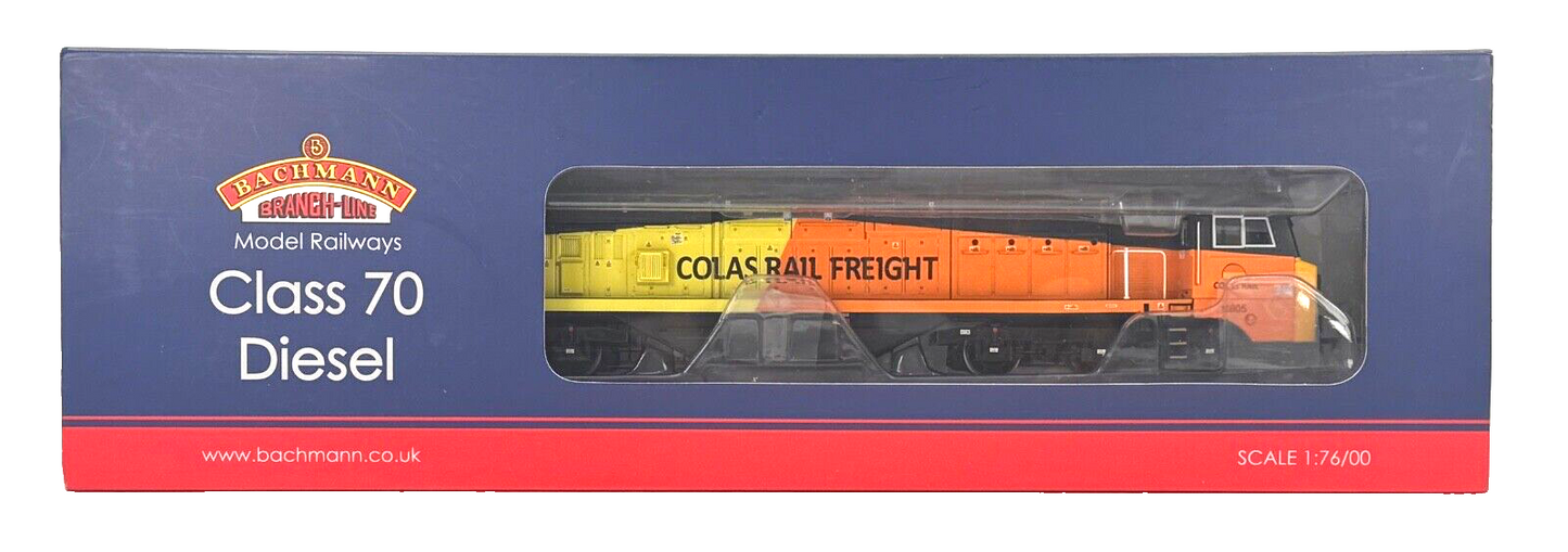 BACHMANN 00 GAUGE - 31-591 - CLASS 70 DIESEL 70805 COLAS RAIL FREIGHT - BOXED