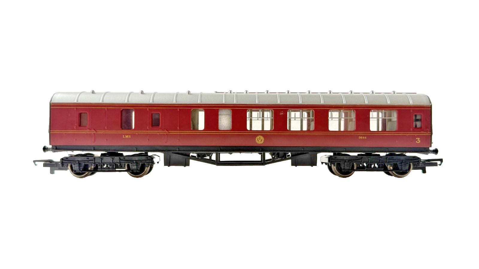 HORNBY OO GAUGE - RAKE OF 2 LMS MAROON STANIER PASSENGER COACHES UNBOXED