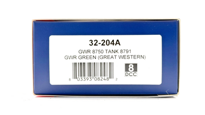 BACHMANN 00 GAUGE - 32-204A - GWR 8750 TANK 8791 GWR GREEN (GREAT WESTERN) BOXED