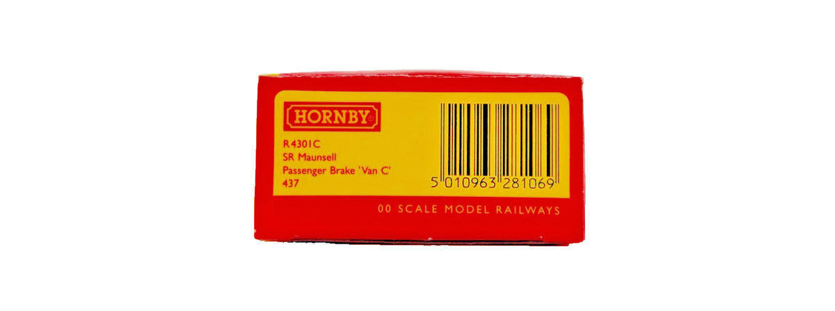 HORNBY OO GAUGE - R4301C - SR MAUNSELL GREEN PASSENGER BRAKE VAN C 437 BOXED