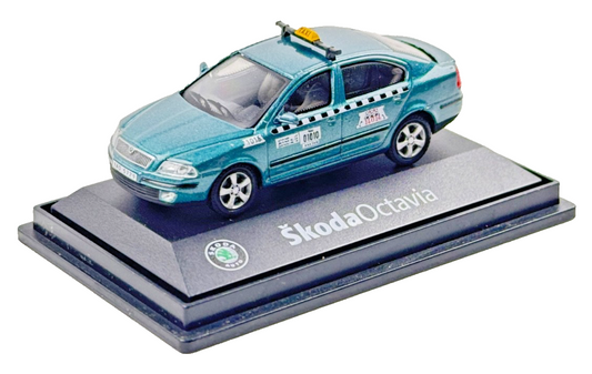 ABREX 1/72 SCALE - SKODA OCTAVIA TURQUOISE GREEN SALOON TAXI - BOXED