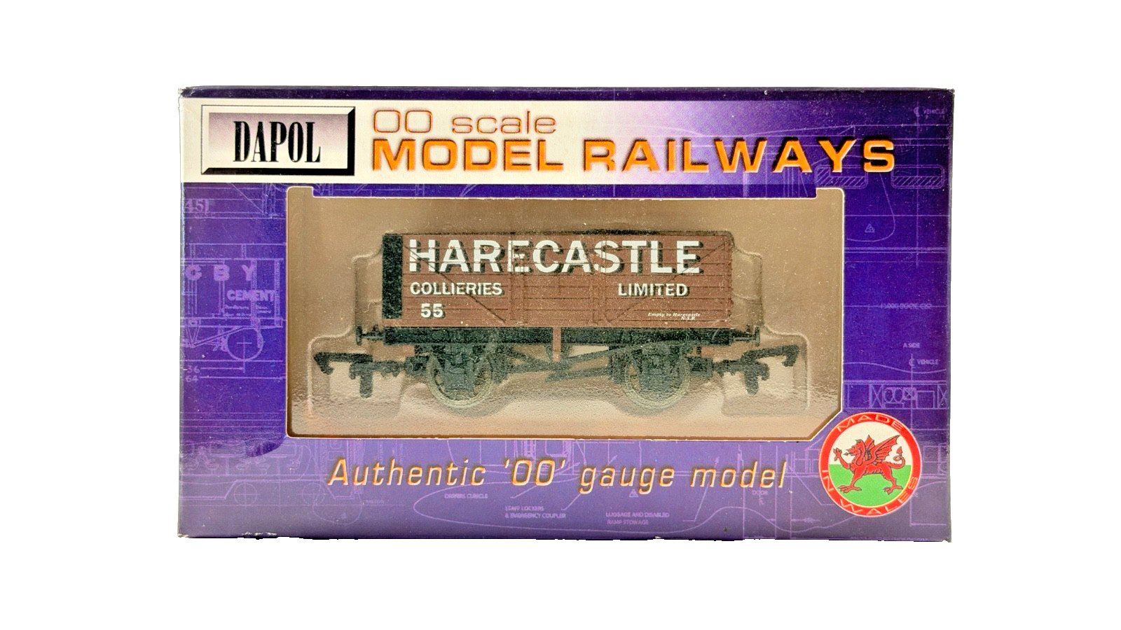 DAPOL 00 GAUGE - HARECASTLE COLLIERIES LIMITED PLANK WAGON 55 (LIMITED EDITION)