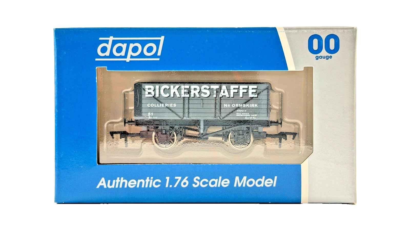 DAPOL 00 GAUGE - BICKERSTAFFE COLLIERIES ORMSKIRK WAGON 51 (LIMITED EDITION)