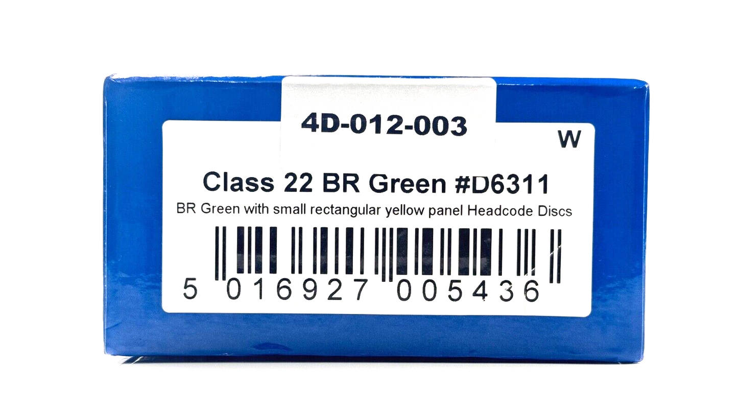 DAPOL 00 GAUGE - 4D-012-003 - CLASS 22 DIESEL LOCOMOTIVE BR GREEN D6311 - BOXED