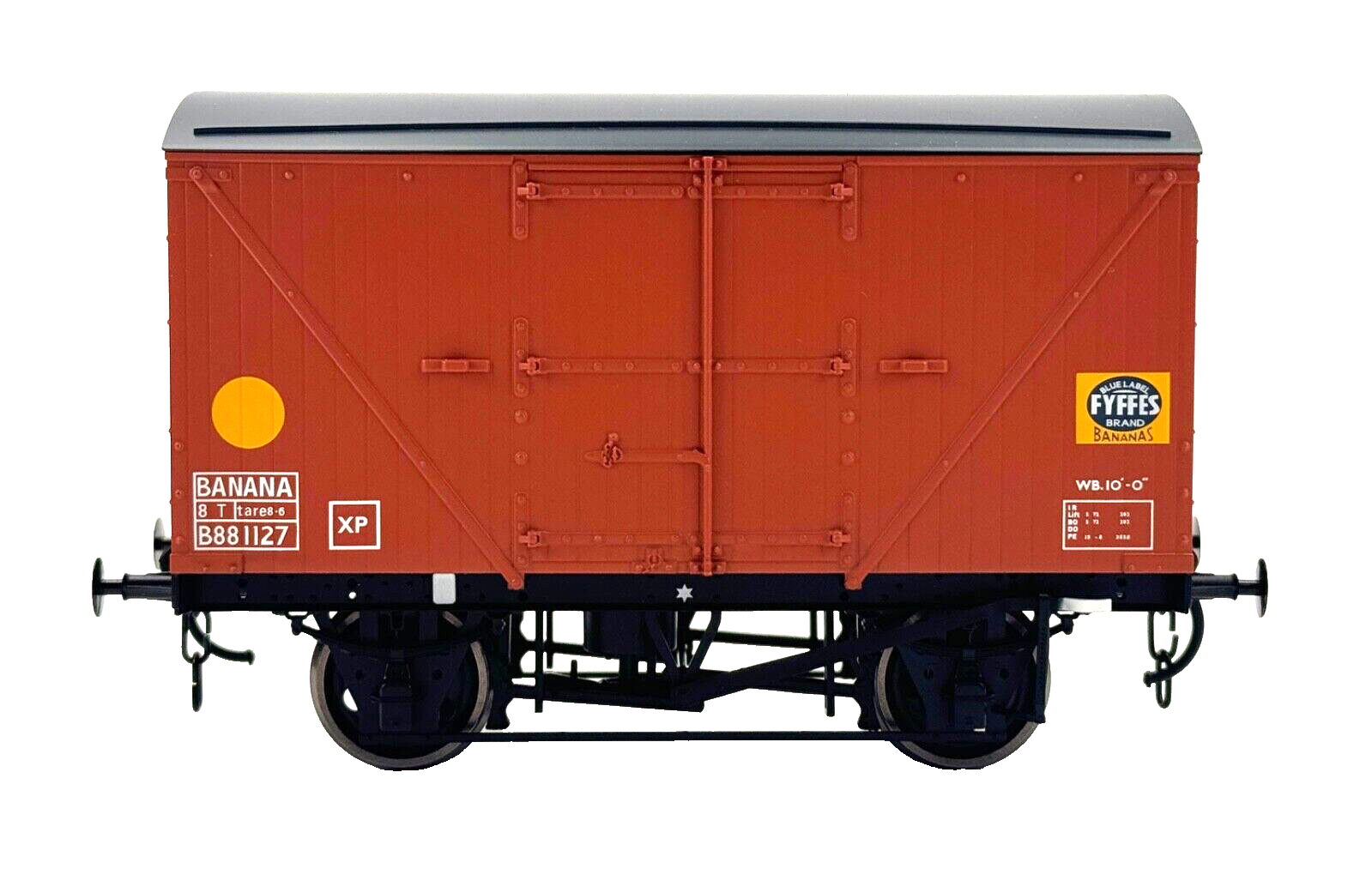 DAPOL O GAUGE - 7F-016-004 - BANANA VAN FYFFES BAUXITE WAGON B881127 - BOXED