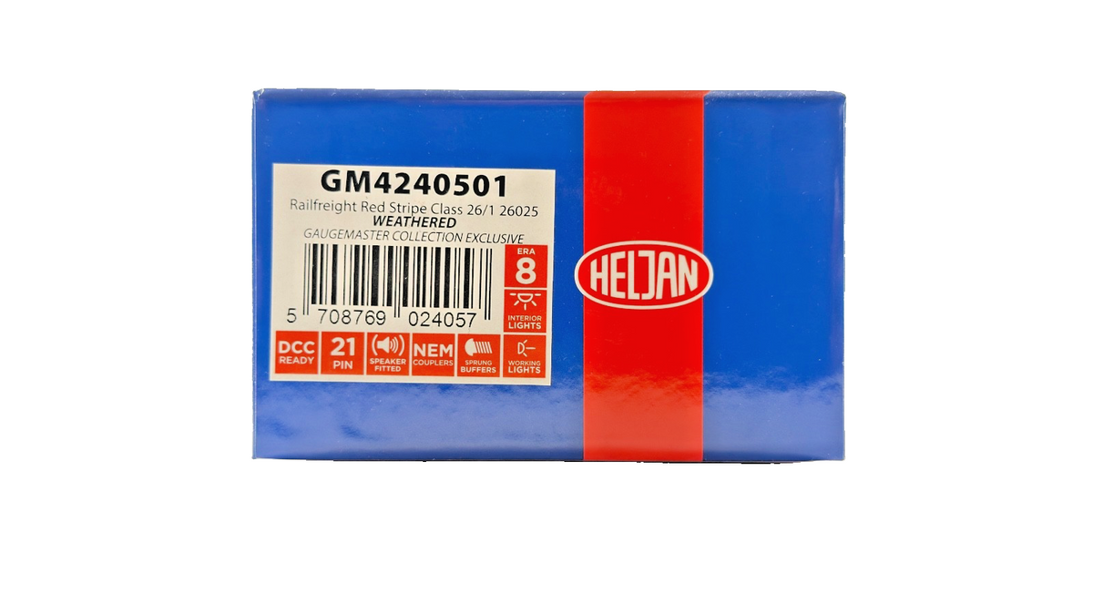 HELJAN OO GAUGE - GM4240501 - CLASS 26/1 DIESEL 26025 RAILFREIGHT RED STRIPE (W)